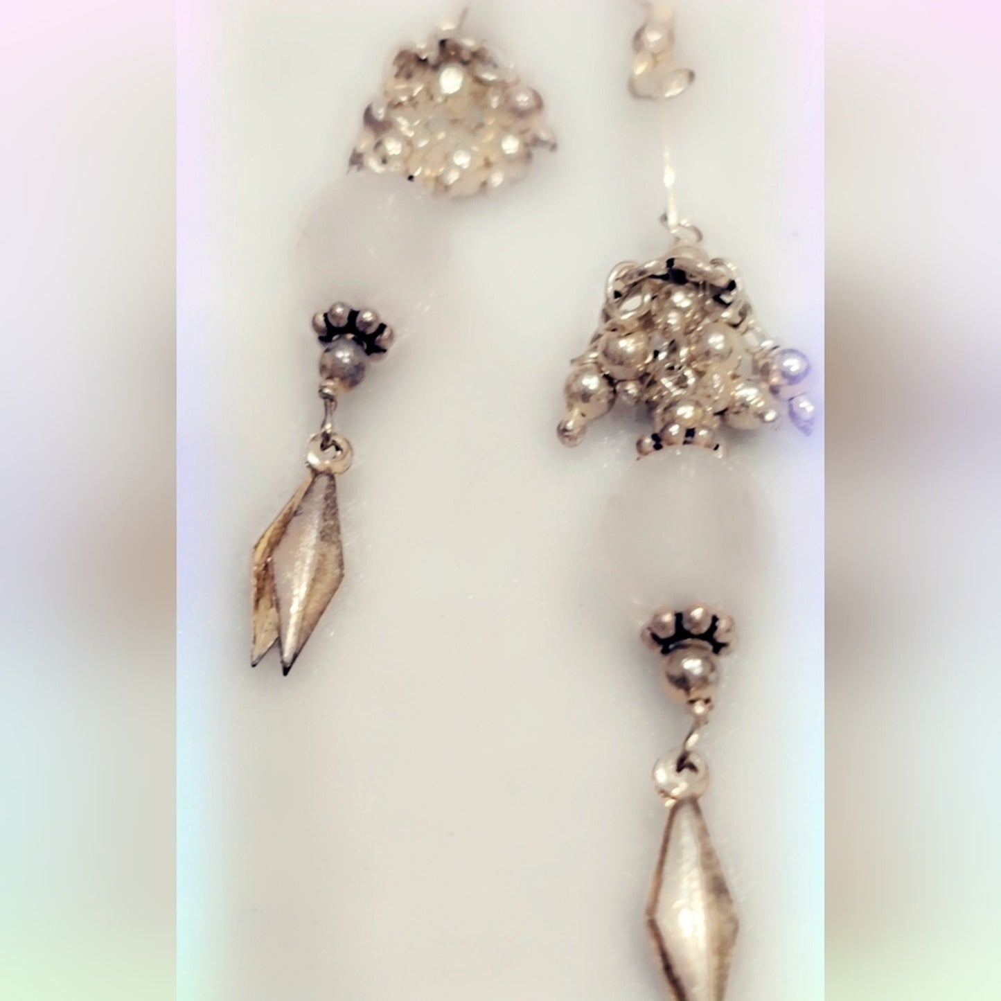 Sterling Silver Gemstone Dangle Earrings