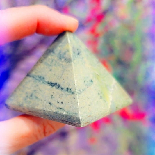Serpentine Gemstone Pyramid- Medium