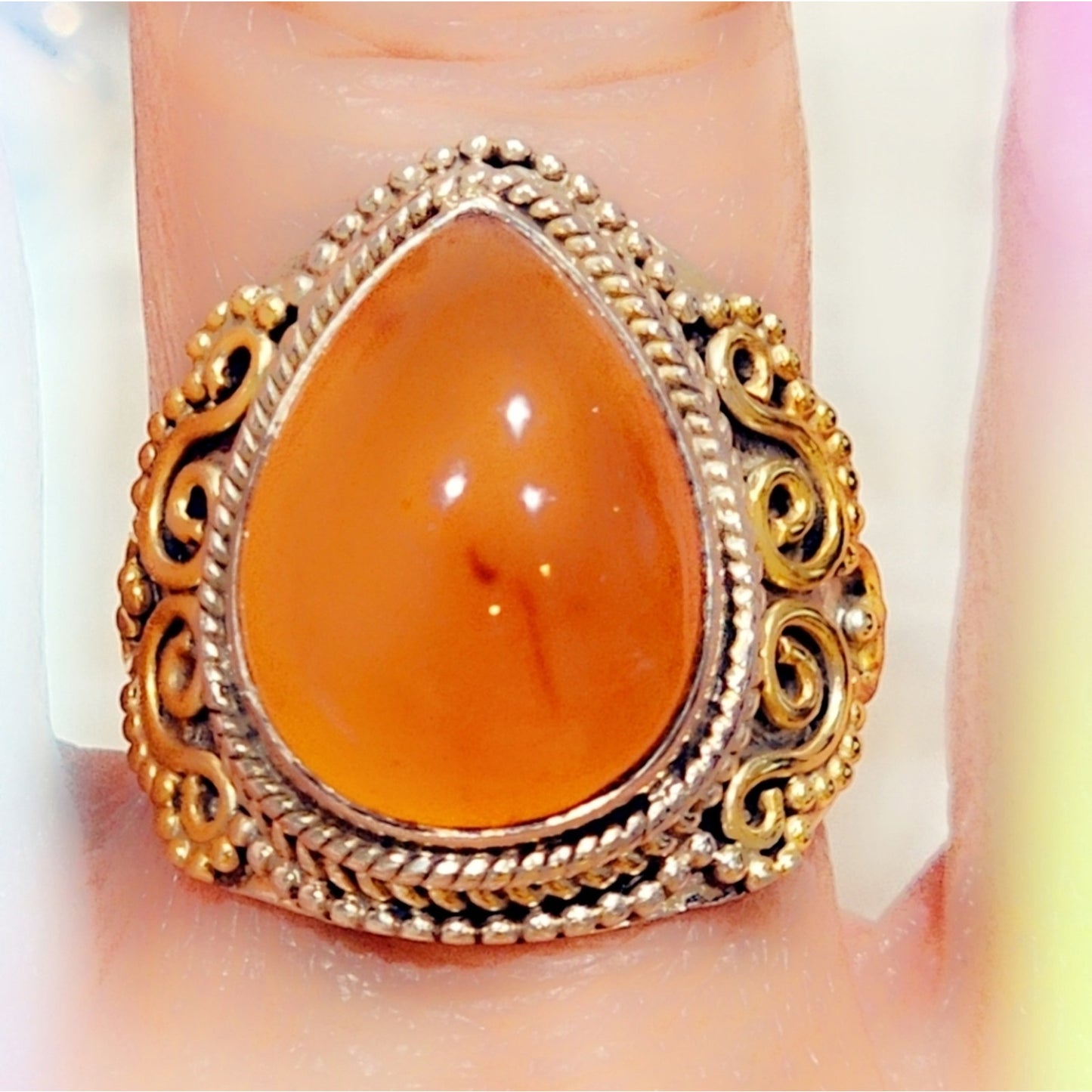 Carnelian Sterling Silver Gemstone Ring