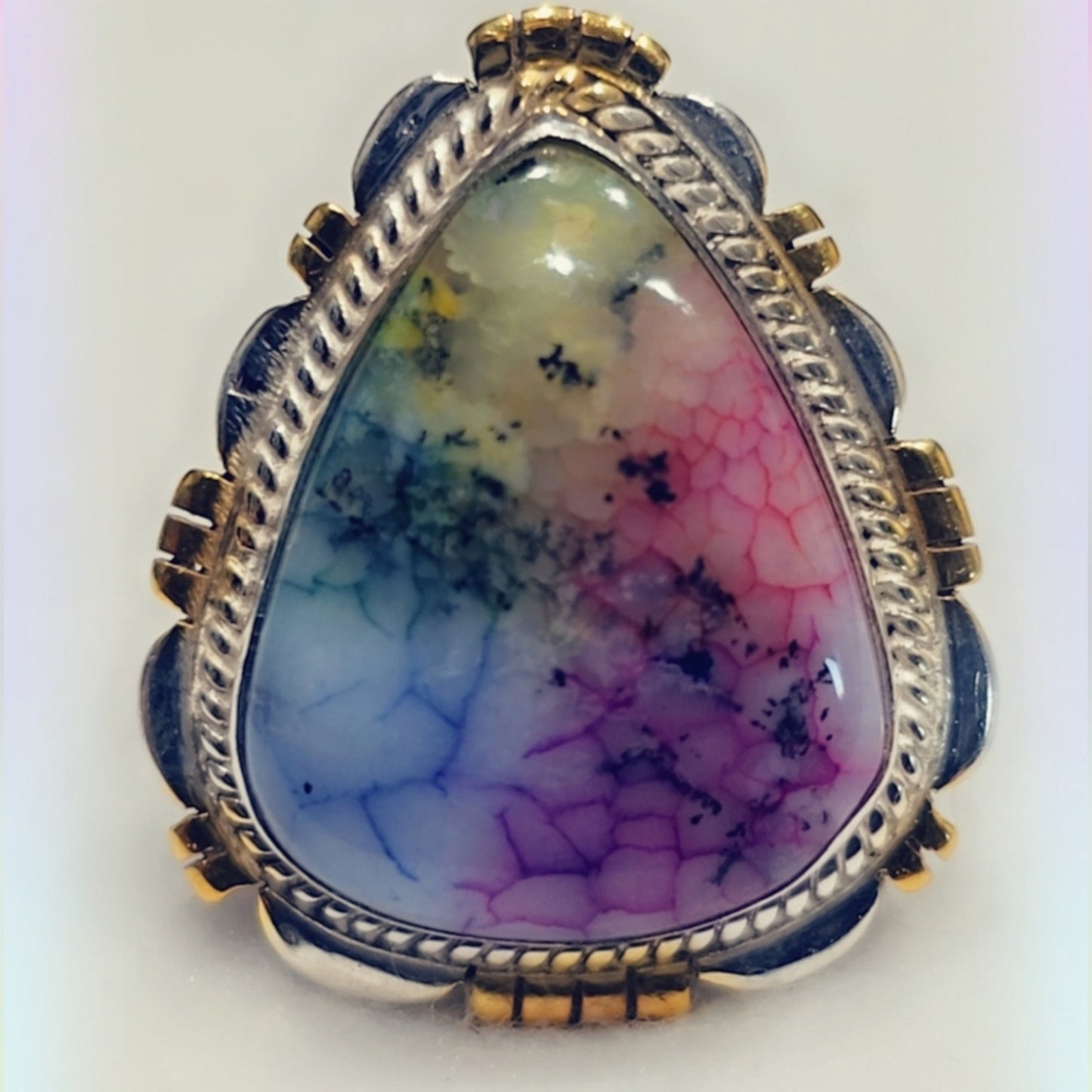 Dyed Dendritic Sterling Gemstone Ring