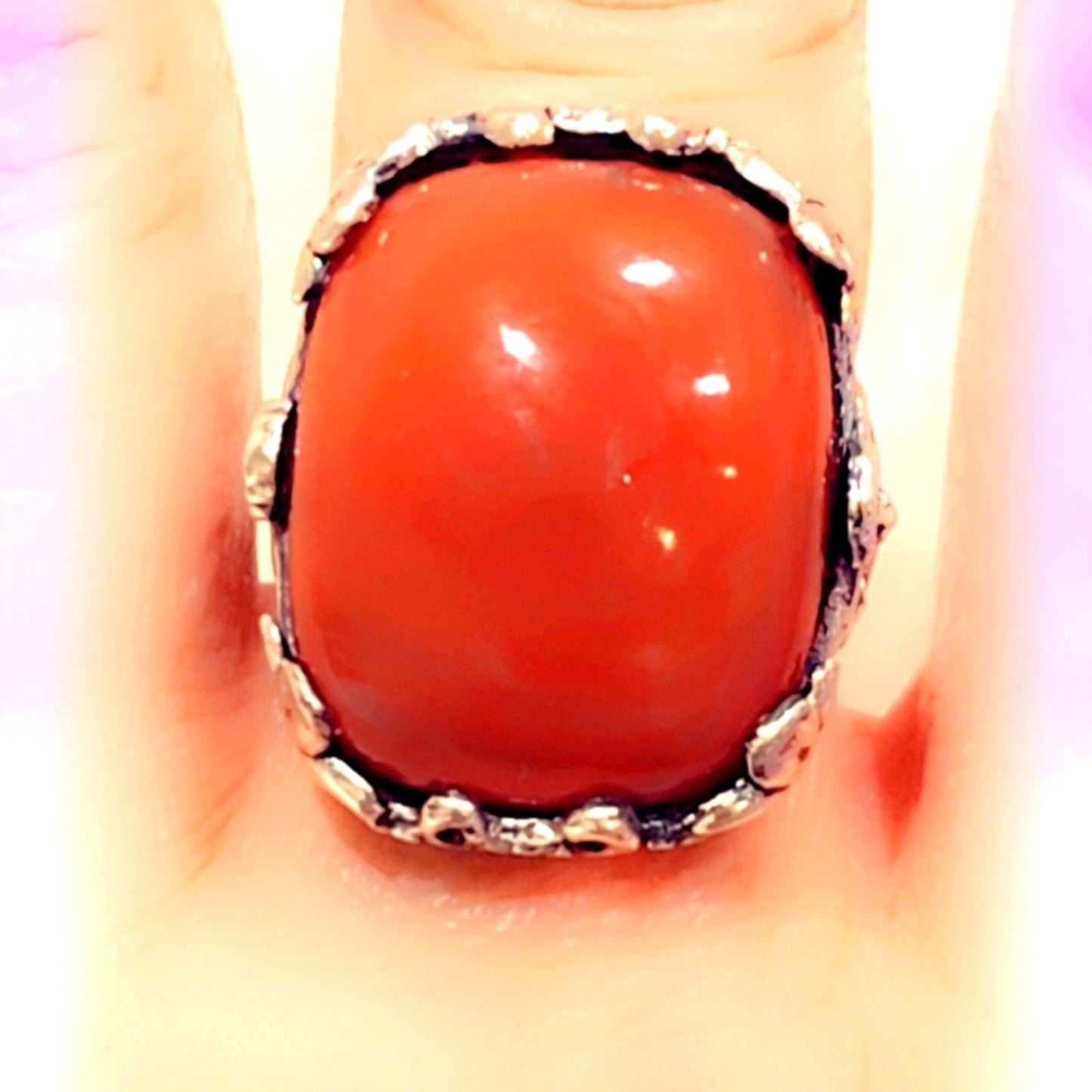 Carnelian Sterling Gemstone Ring