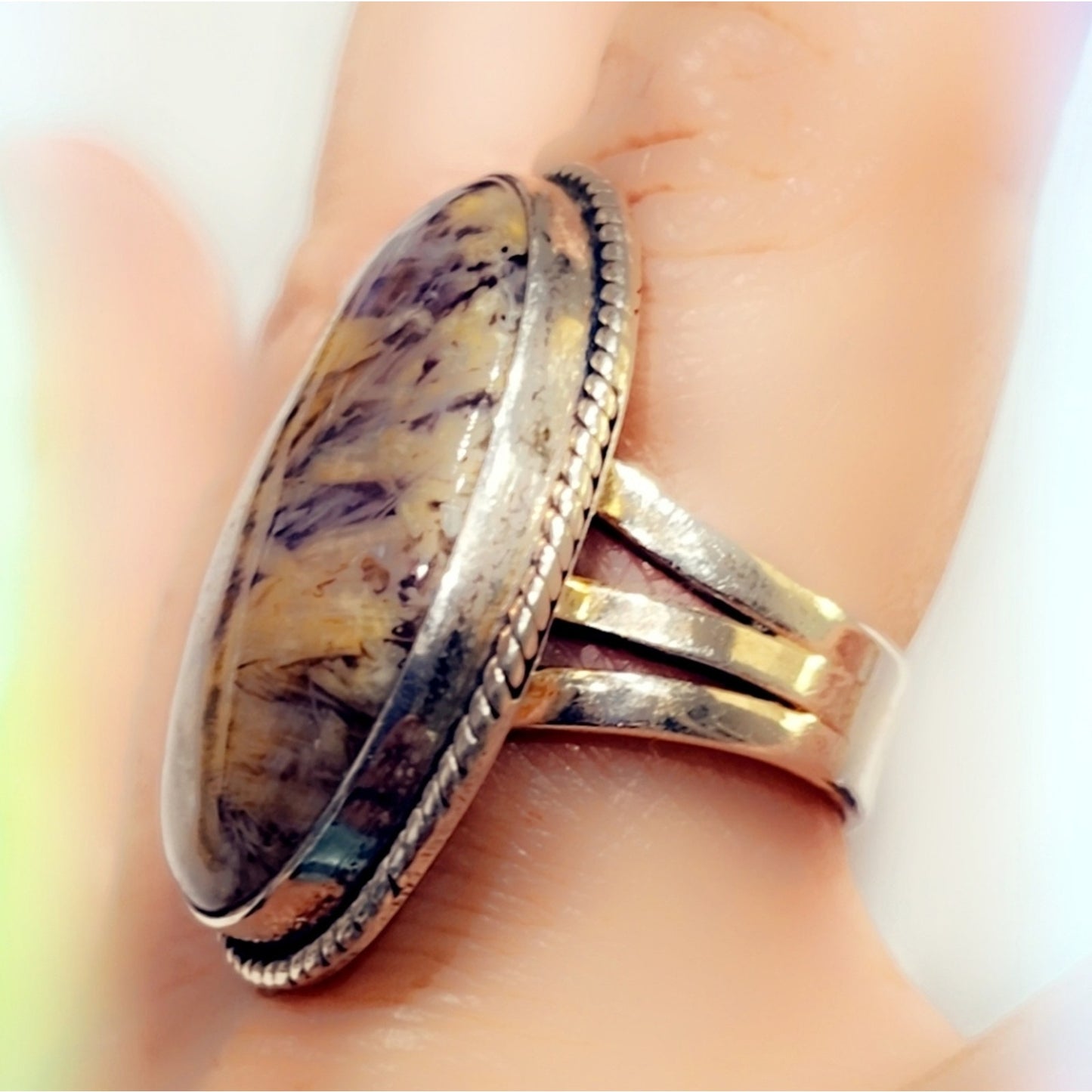 Agate Sterling Gemstone Ring