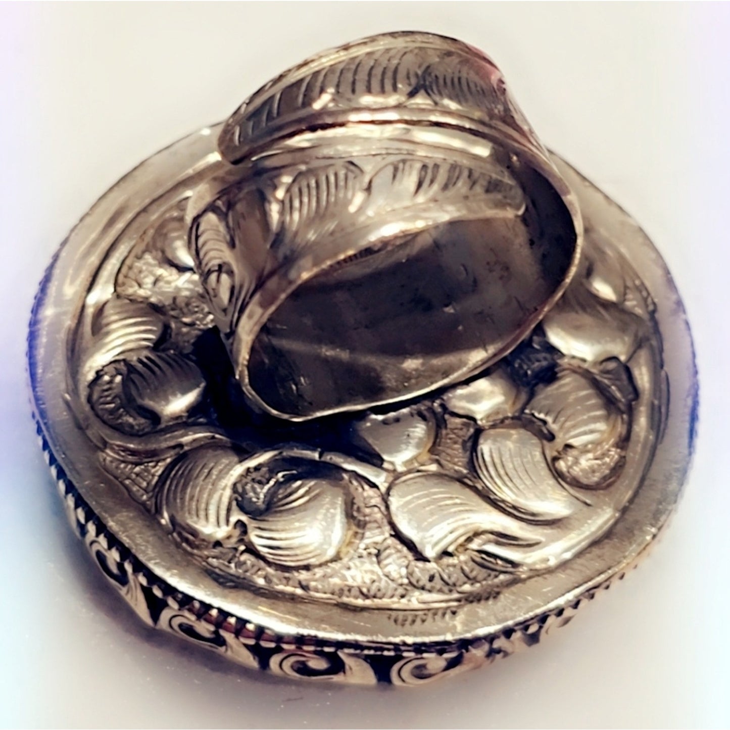 Shiva Shell Ring Carved Handcrafted Tibetan Ring