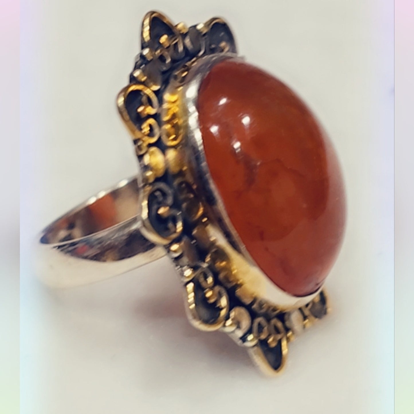 Carnelian Sterling Silver Gemstone Ring