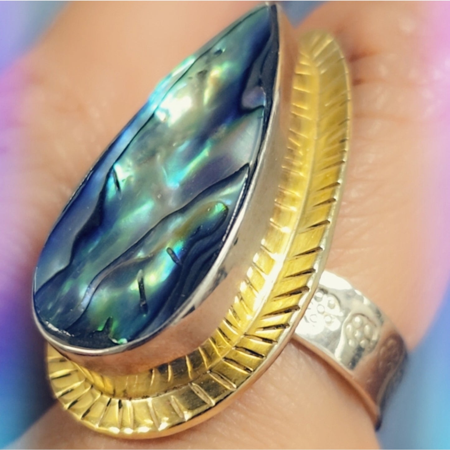 Abalone Sterling Gemstone Ring