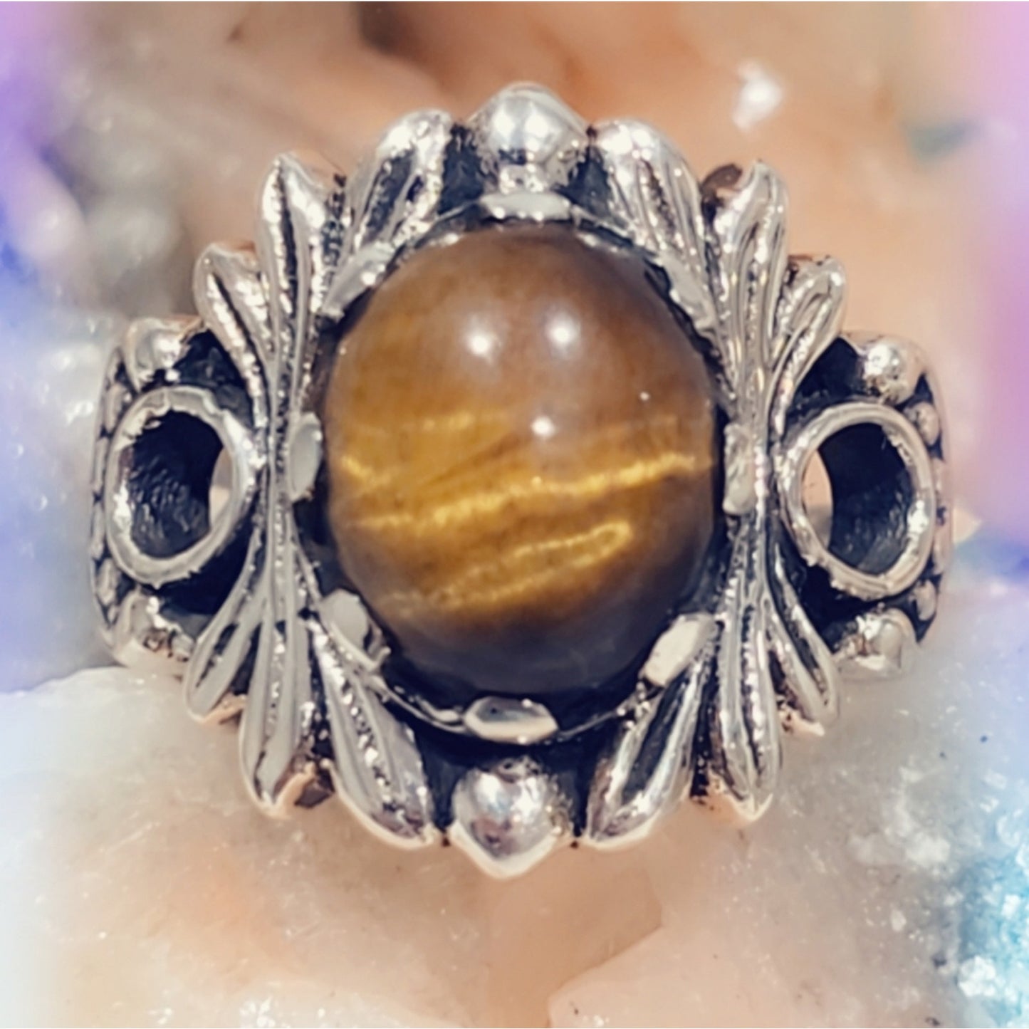 Fairy π§ββοΈ Band Sterling Silver Tigers Eye Gemstone Ring