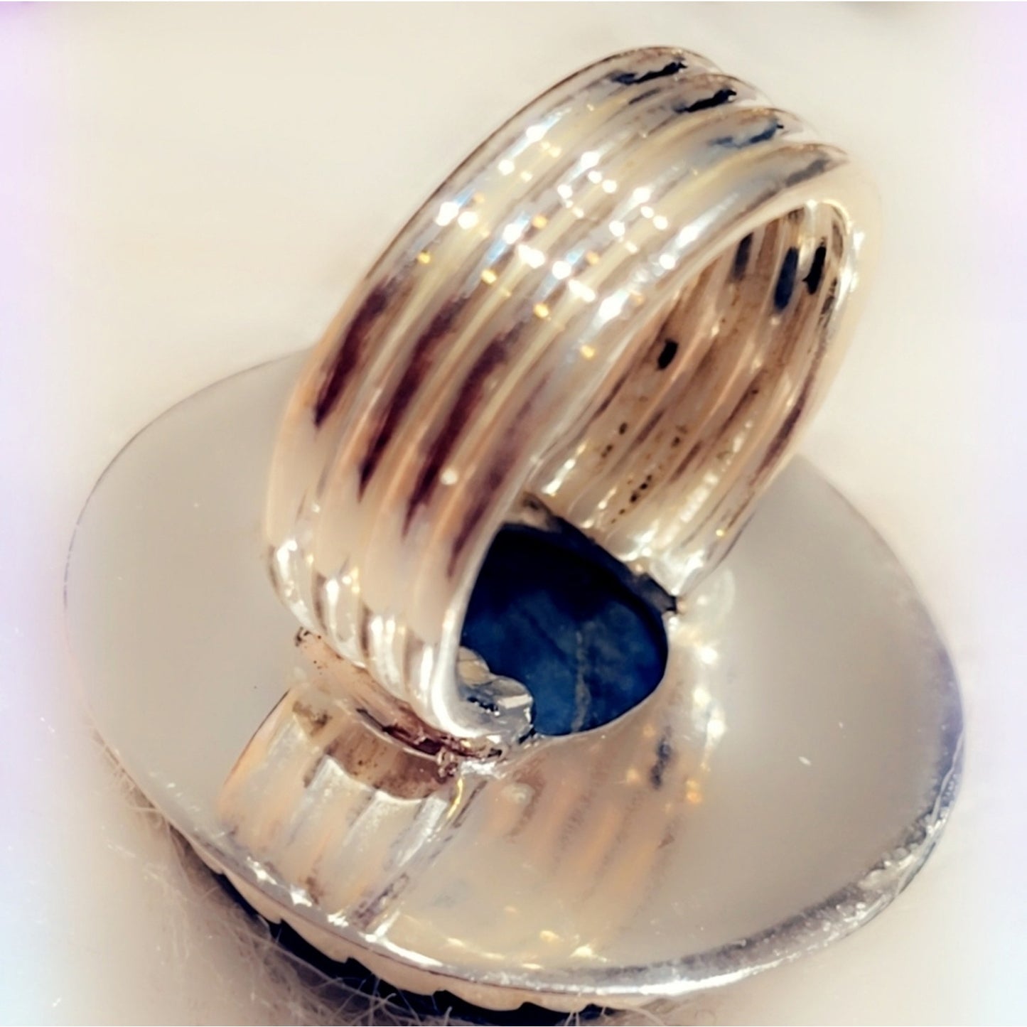Huge Labradorite Solid Sterling Gemstone Ring