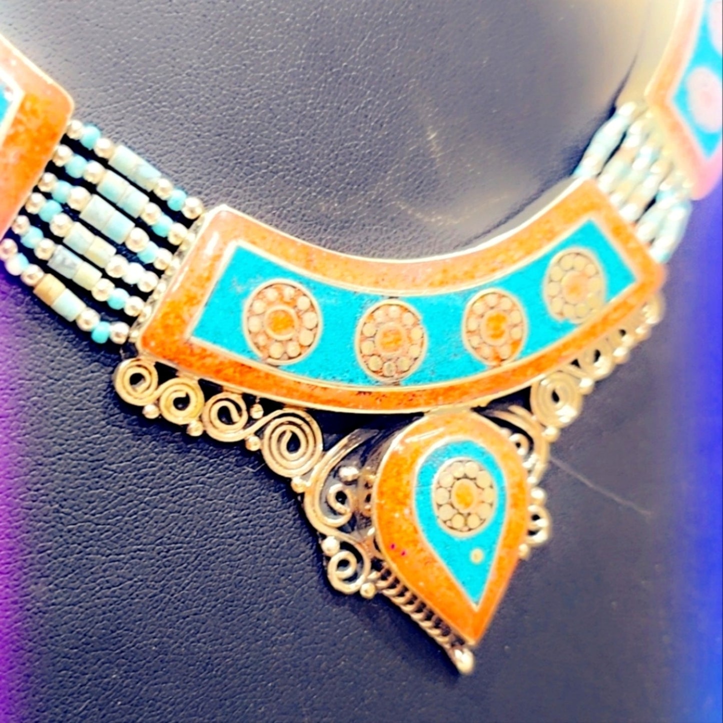 Hand Crafted Tibetan Coral & Turquoise Necklace