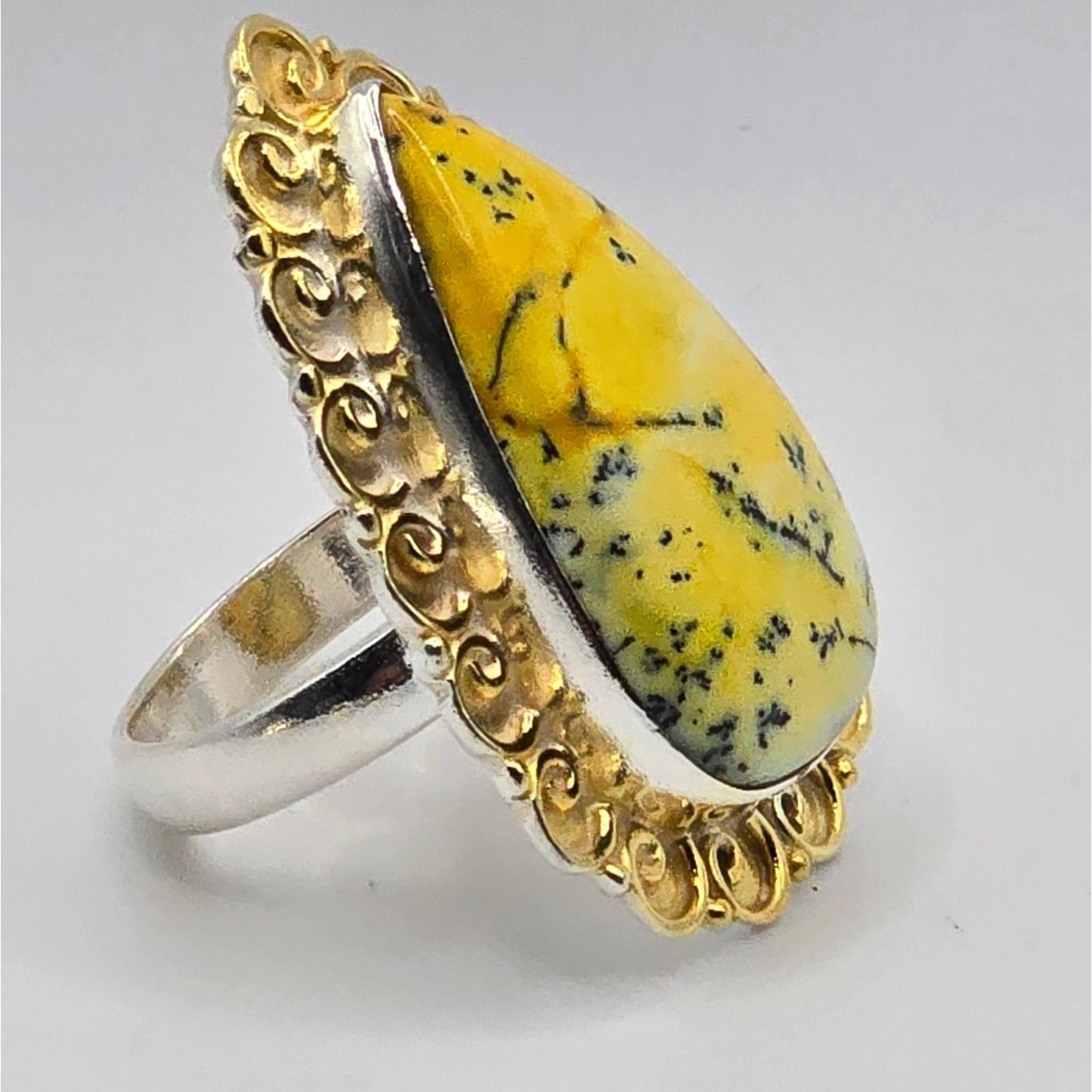 Dyed Dendritic Sterling Gemstone Ring