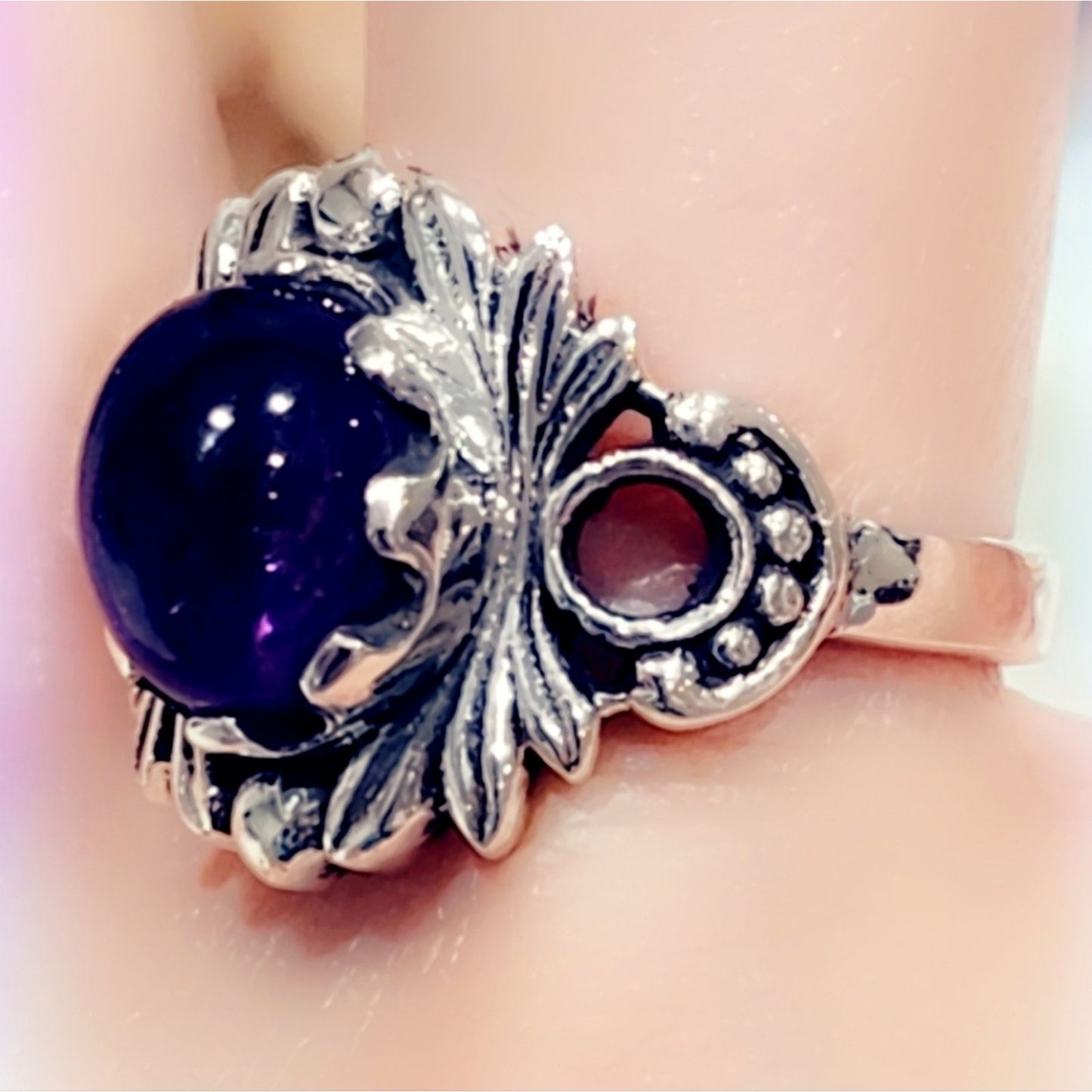 Fairy 🧚♂️ Band Sterling Silver Amethyst Gemstone Ring