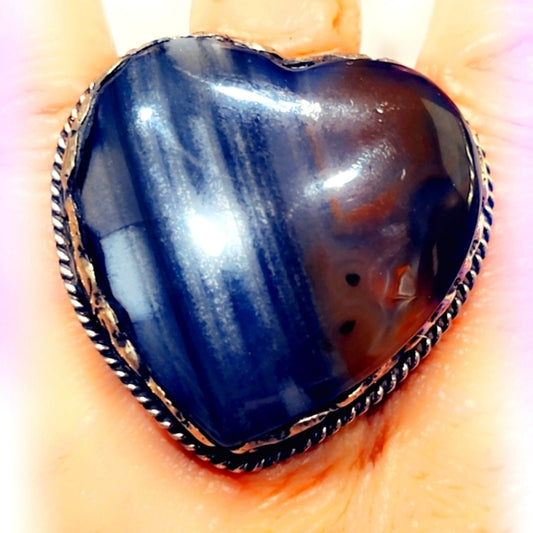 Agate Huge Gemstone Handcrafted Tibetan Ring