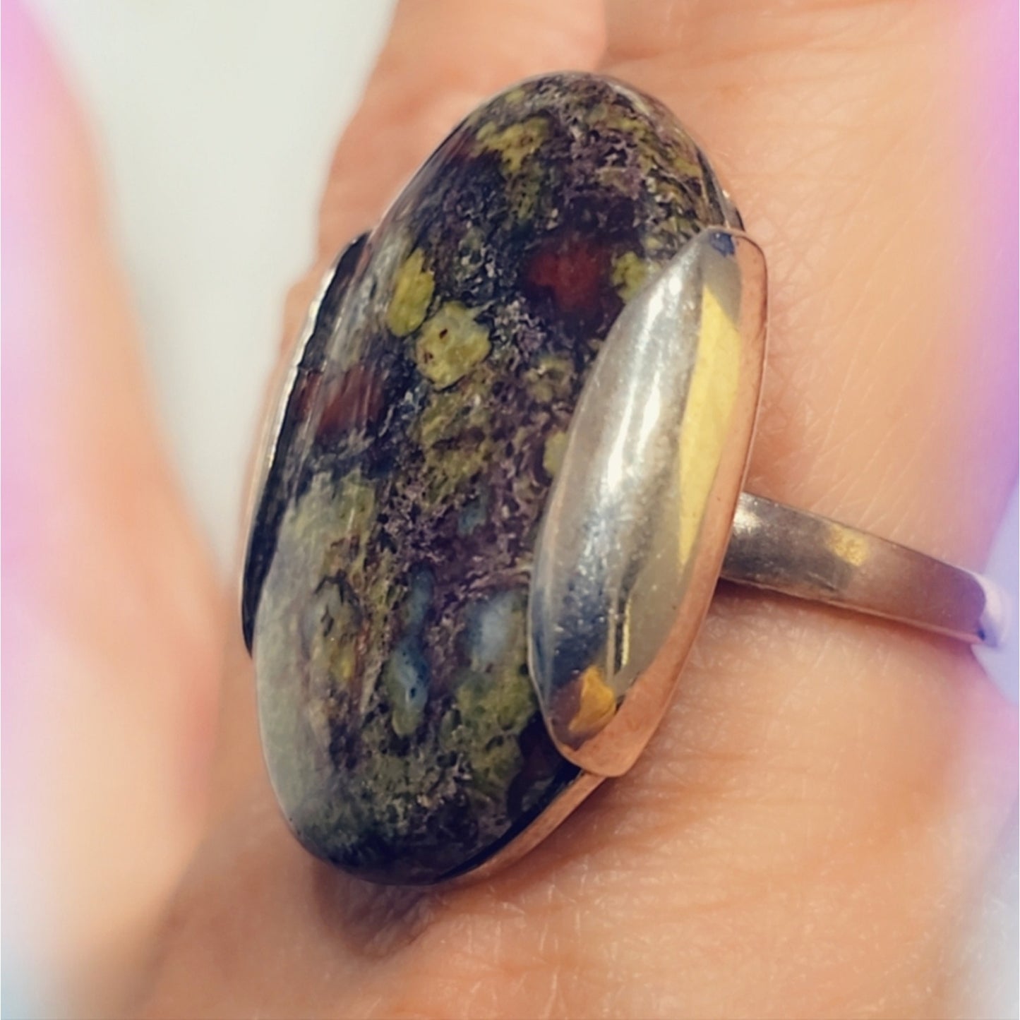 Bloodstone Sterling Silver Gemstone Ring
