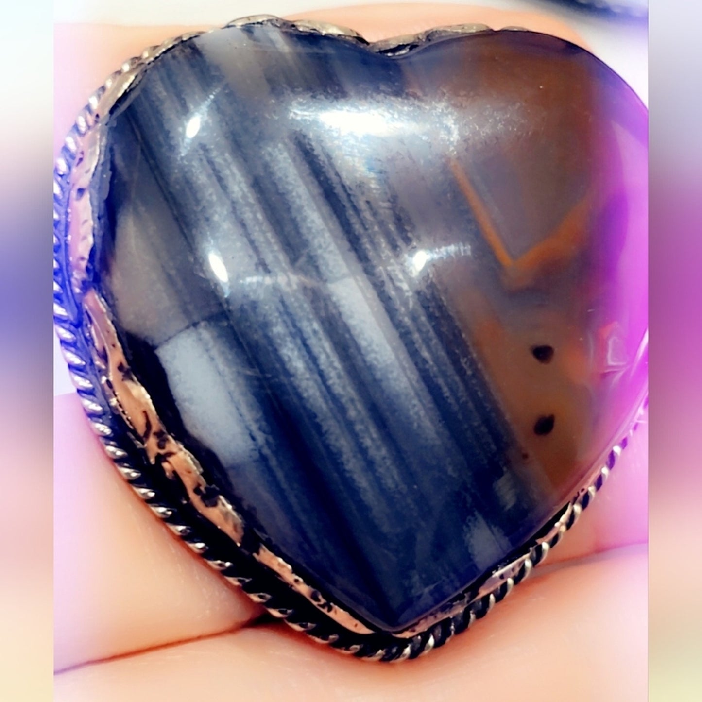 Agate Huge Gemstone Handcrafted Tibetan Ring