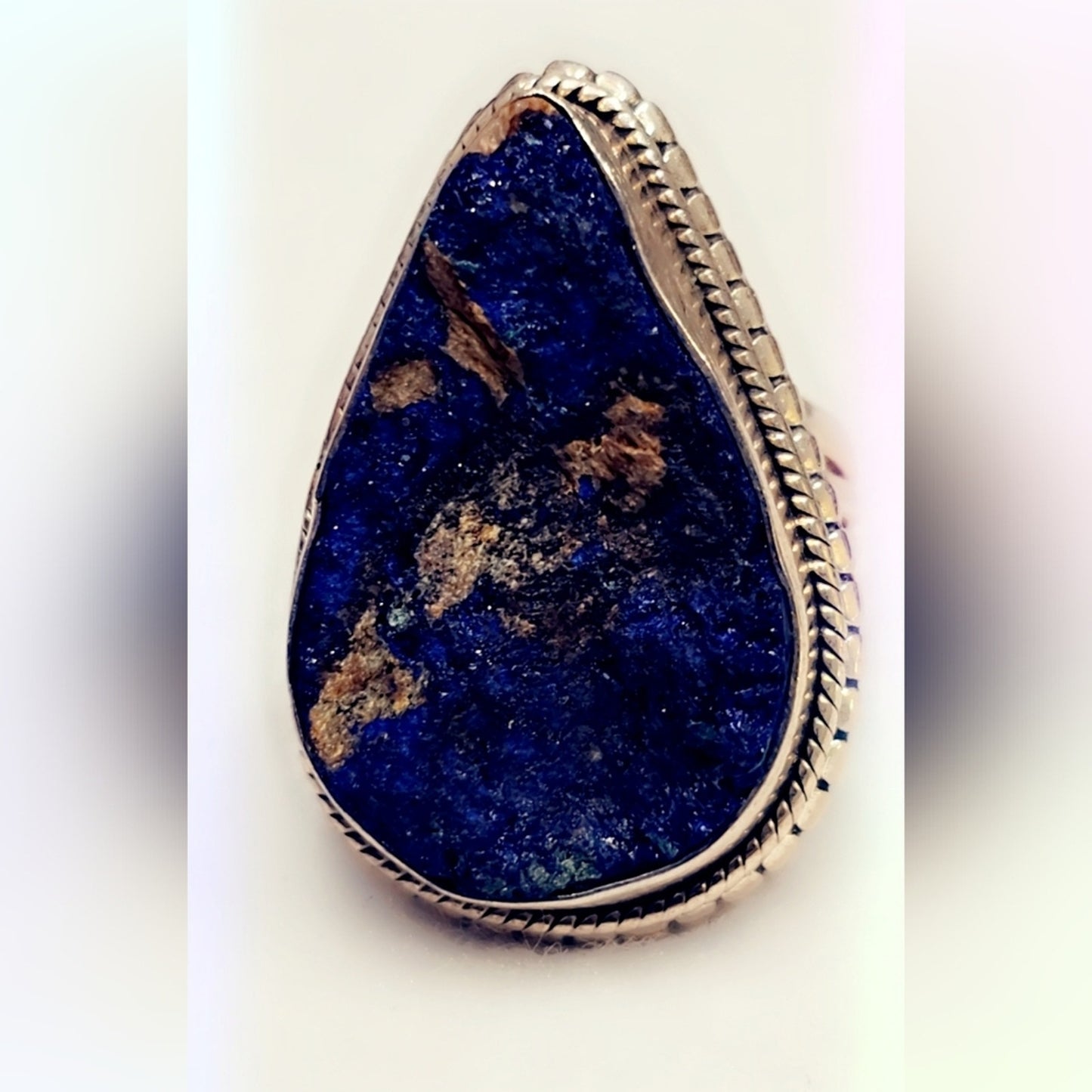 Azurite Druzy Sterling Silver Gemstone Ring