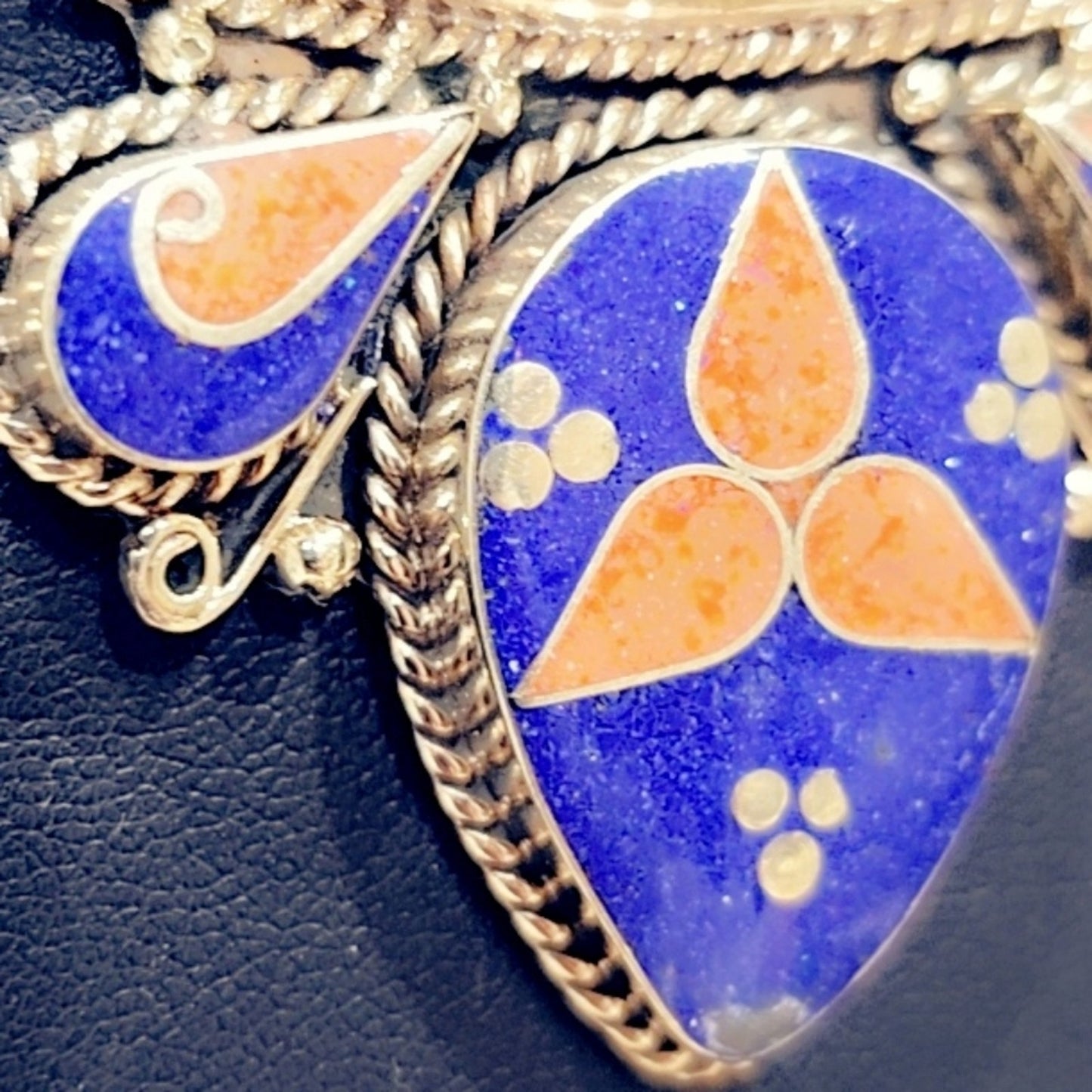 Hand Crafted Tibetan Lapis & Coral Necklace