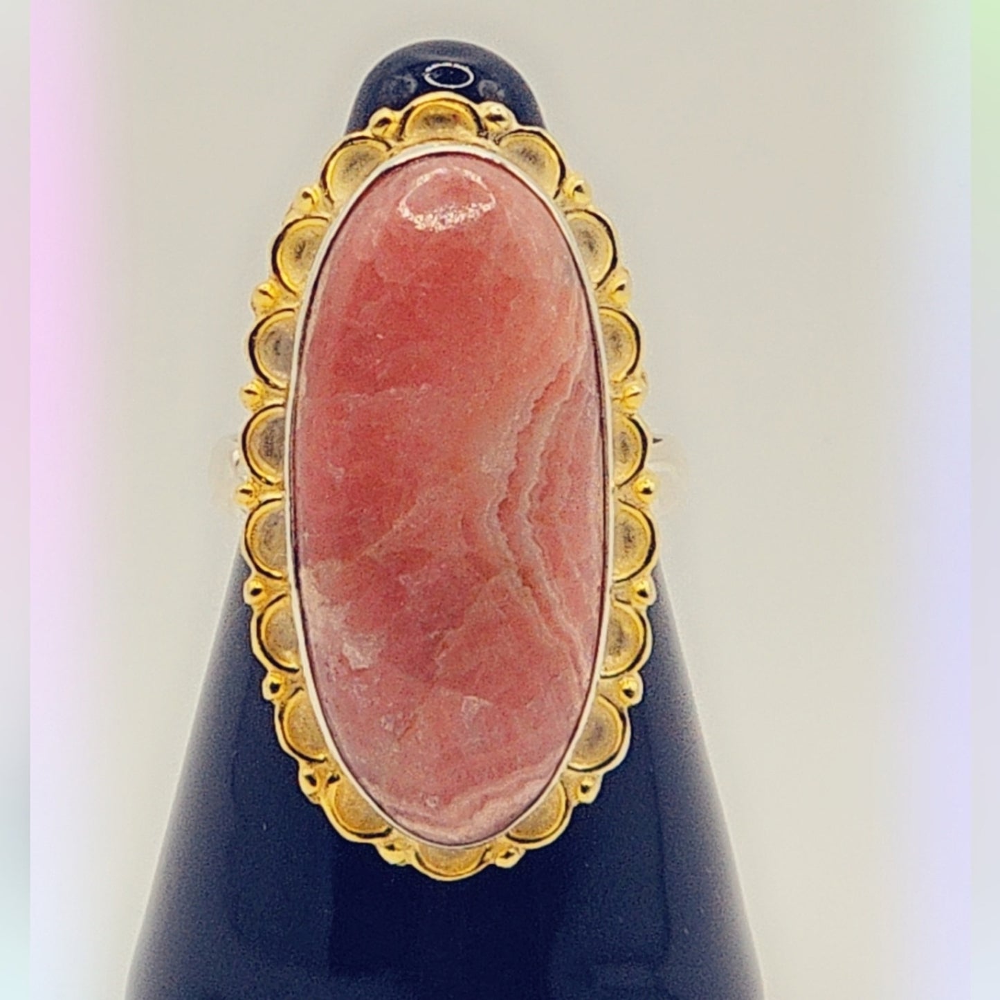 Rhodochrosite Sterling Silver Gemstone Ring