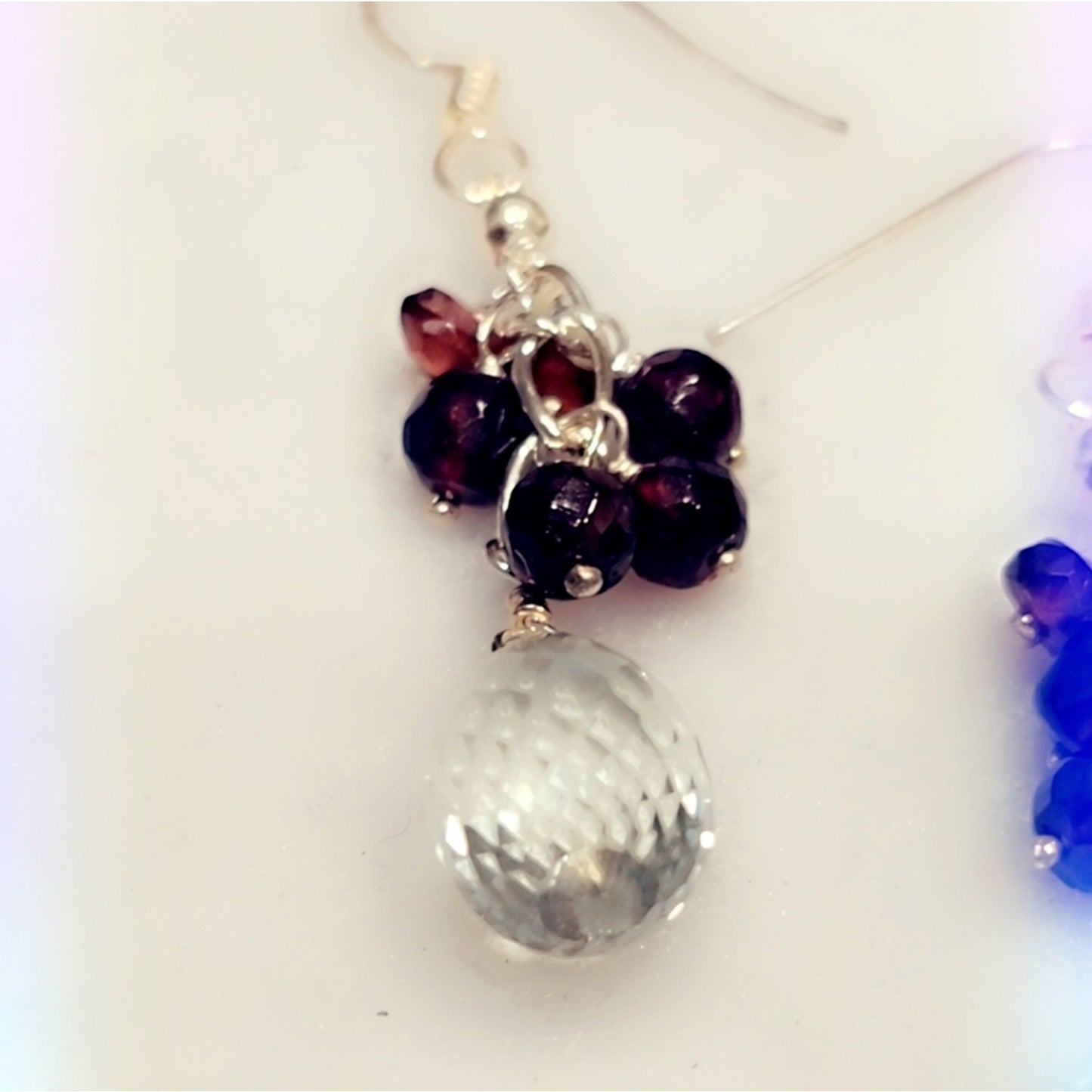 Sterling Silver Gemstone Dangle Earrings