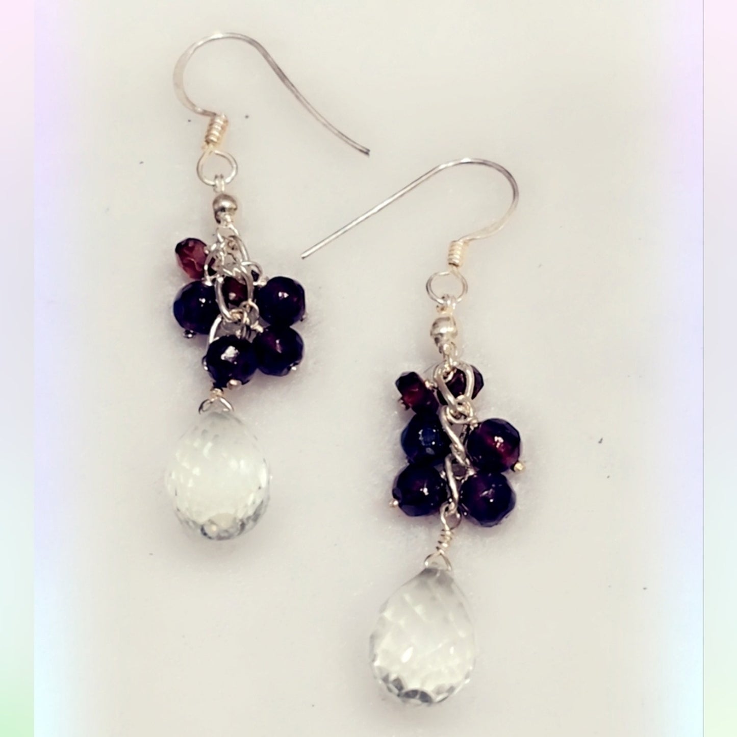 Sterling Silver Gemstone Dangle Earrings