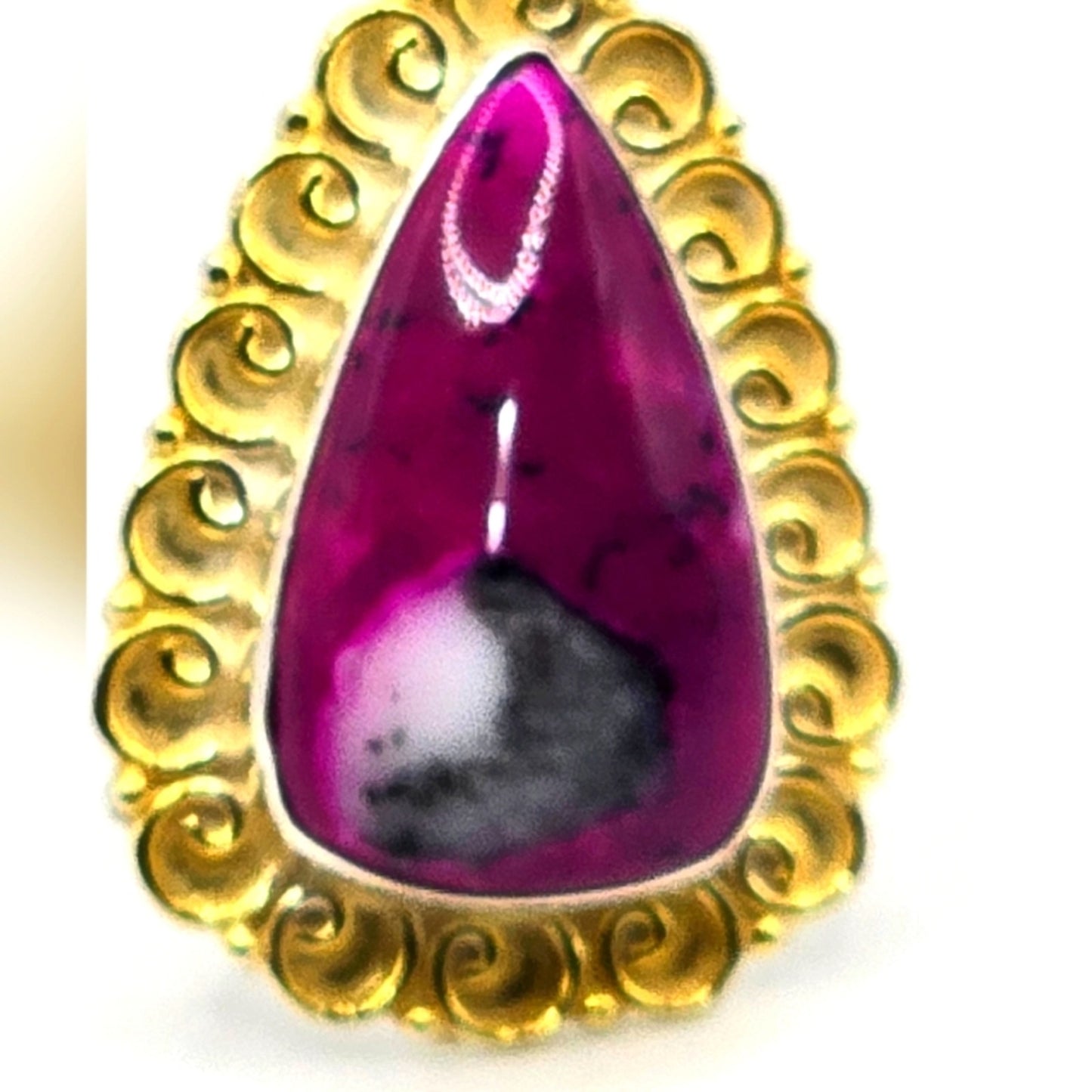 Dyed Dendritic Sterling Gemstone Ring