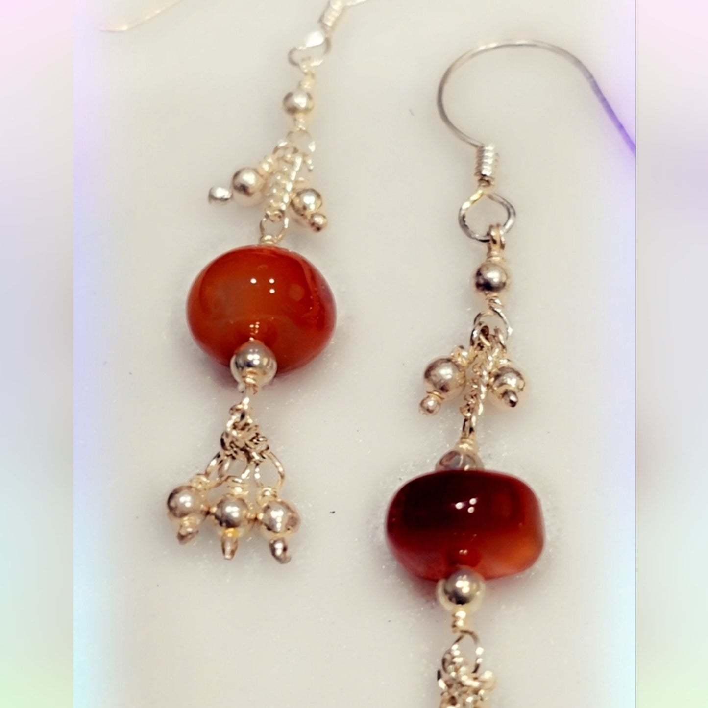 Sterling Silver Gemstone Dangle Earrings