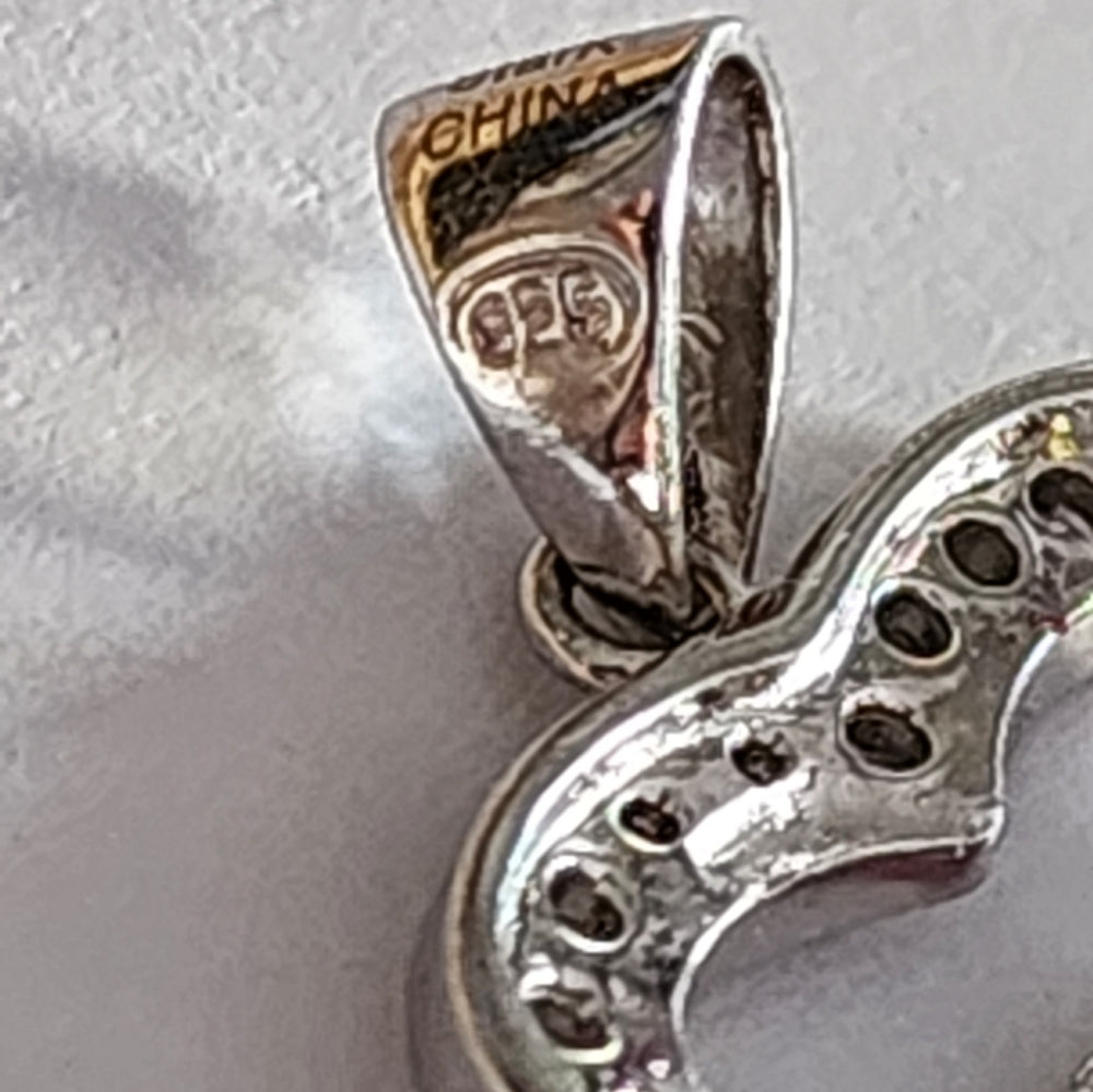 Sterling Silver Crown Heart Claddagh Pendant