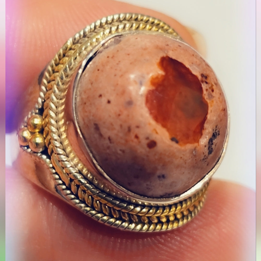 Mexican Fire Opal Sterling Silver Gemstone Ring