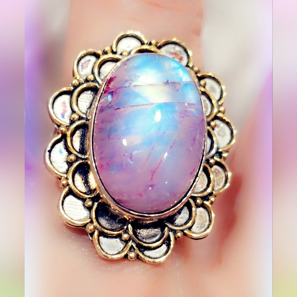 Vermiel Moonstone Sterling Silver Gemstone Ring Sz 7
