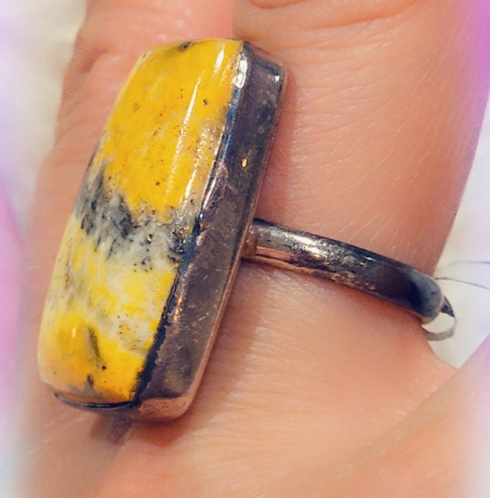 Huge BumbleBee 🐝 Solid Sterling Silver 925 Gemstone Ring
