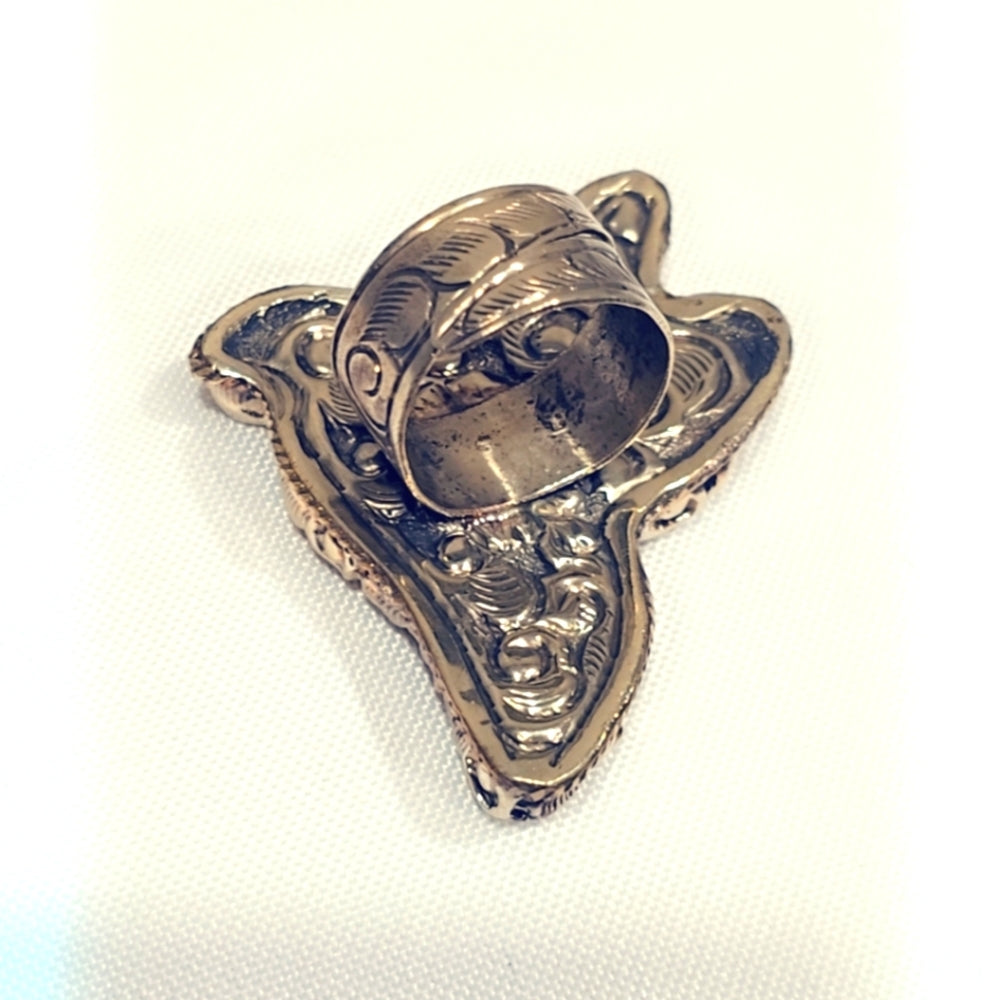 Bird 🐦 Carved Buffalo Bone Handcrafted Tibetan Ring