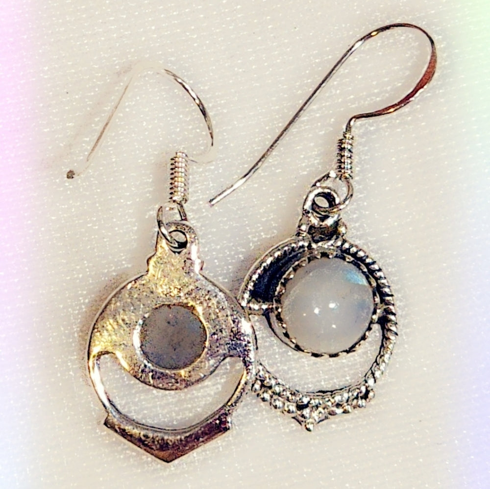 Moonstone Sterling Silver Gemstone Dangle Earrings