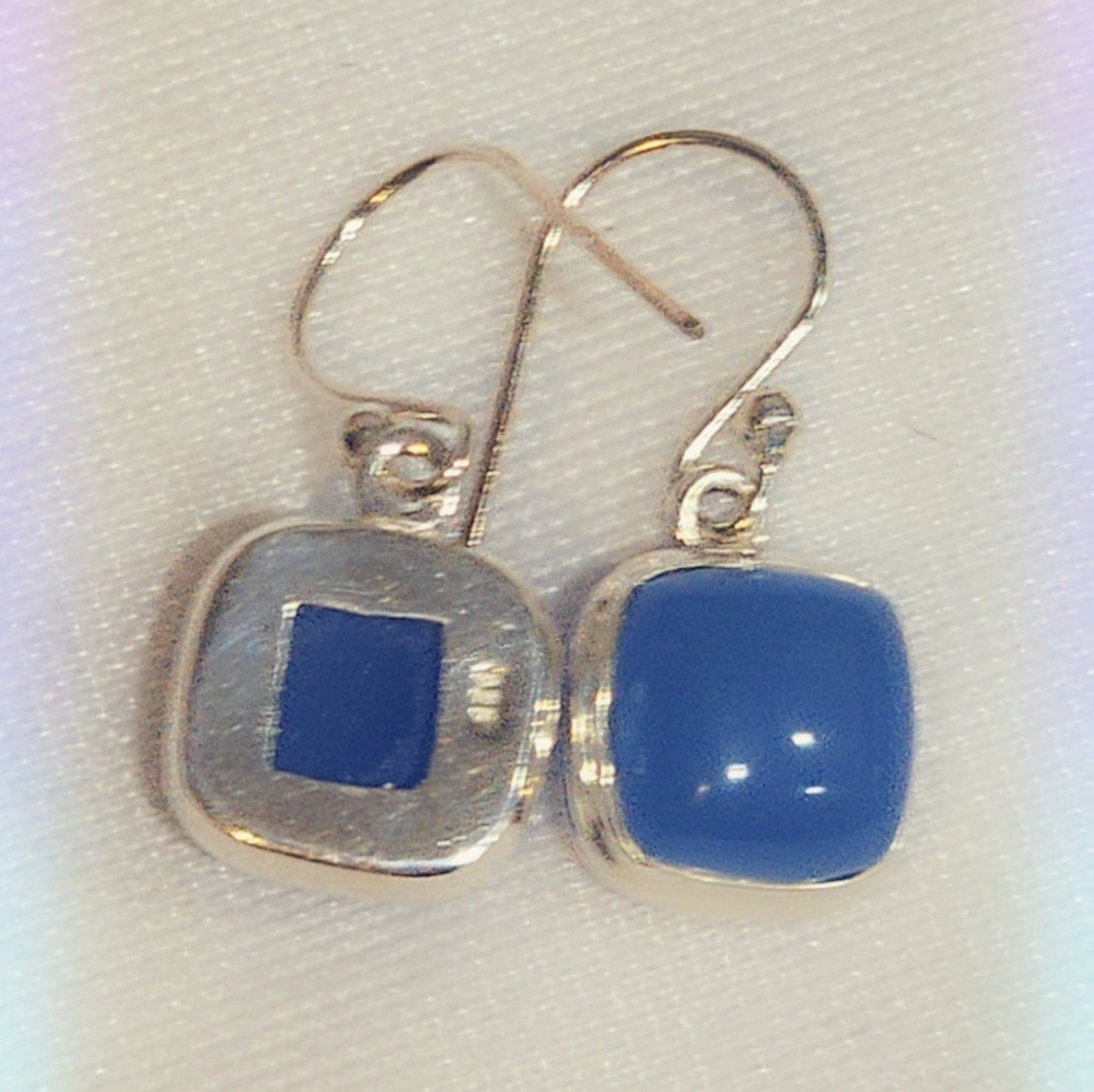 Chalcedony Sterling Silver Gemstone Dangle Earrings