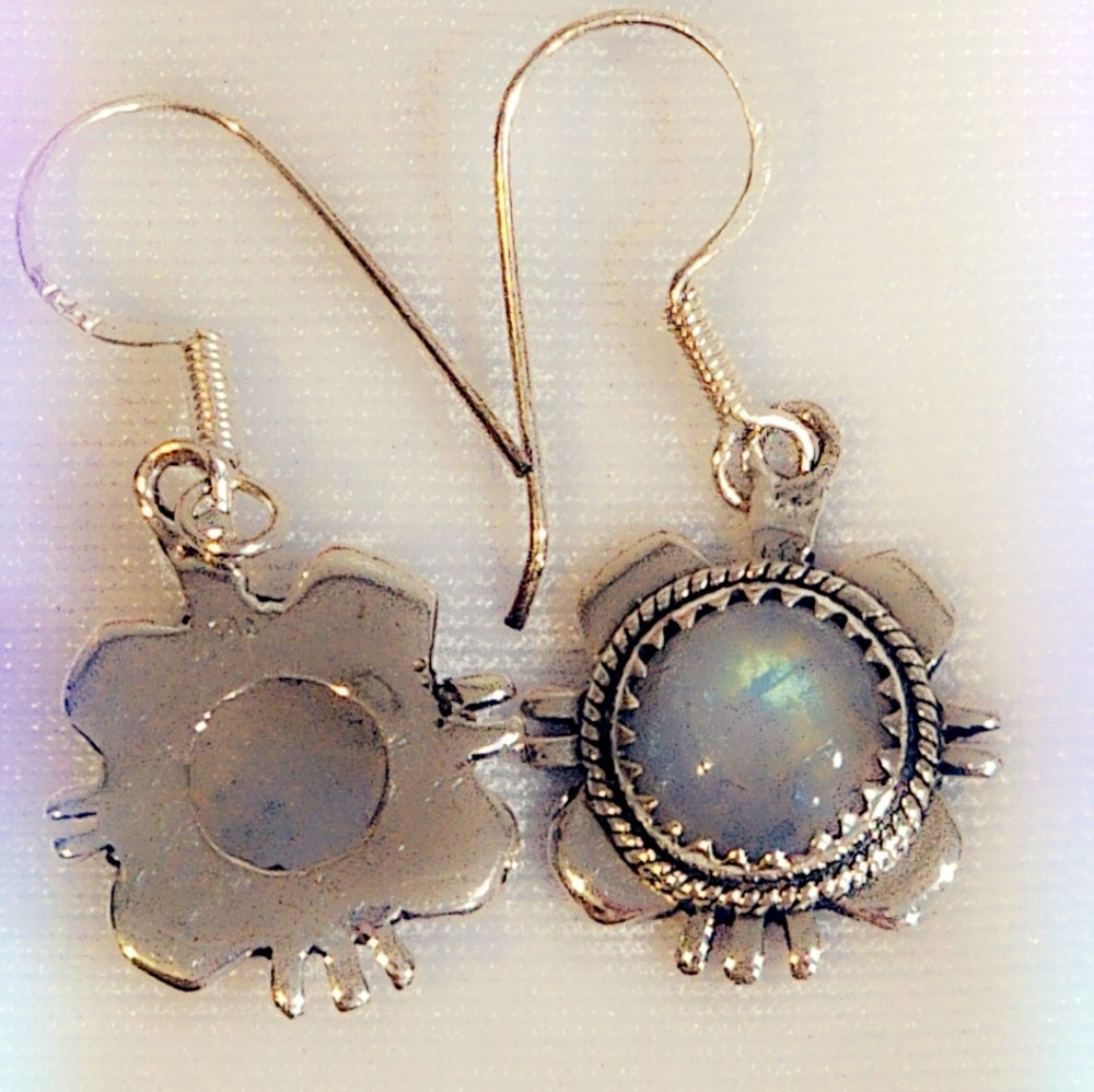 Moonstone Sterling Silver Gemstone Dangle Earrings