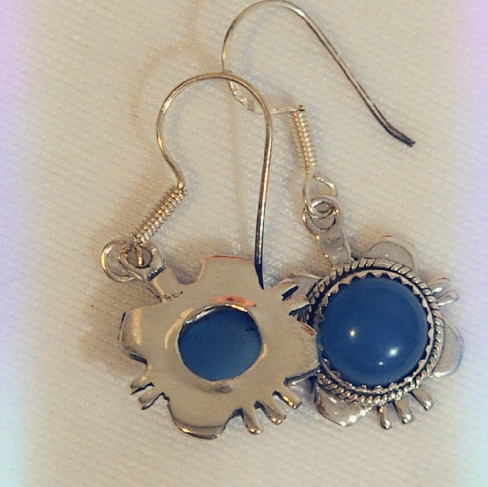 Chalcedony Sterling Silver Gemstone Dangle Earrings