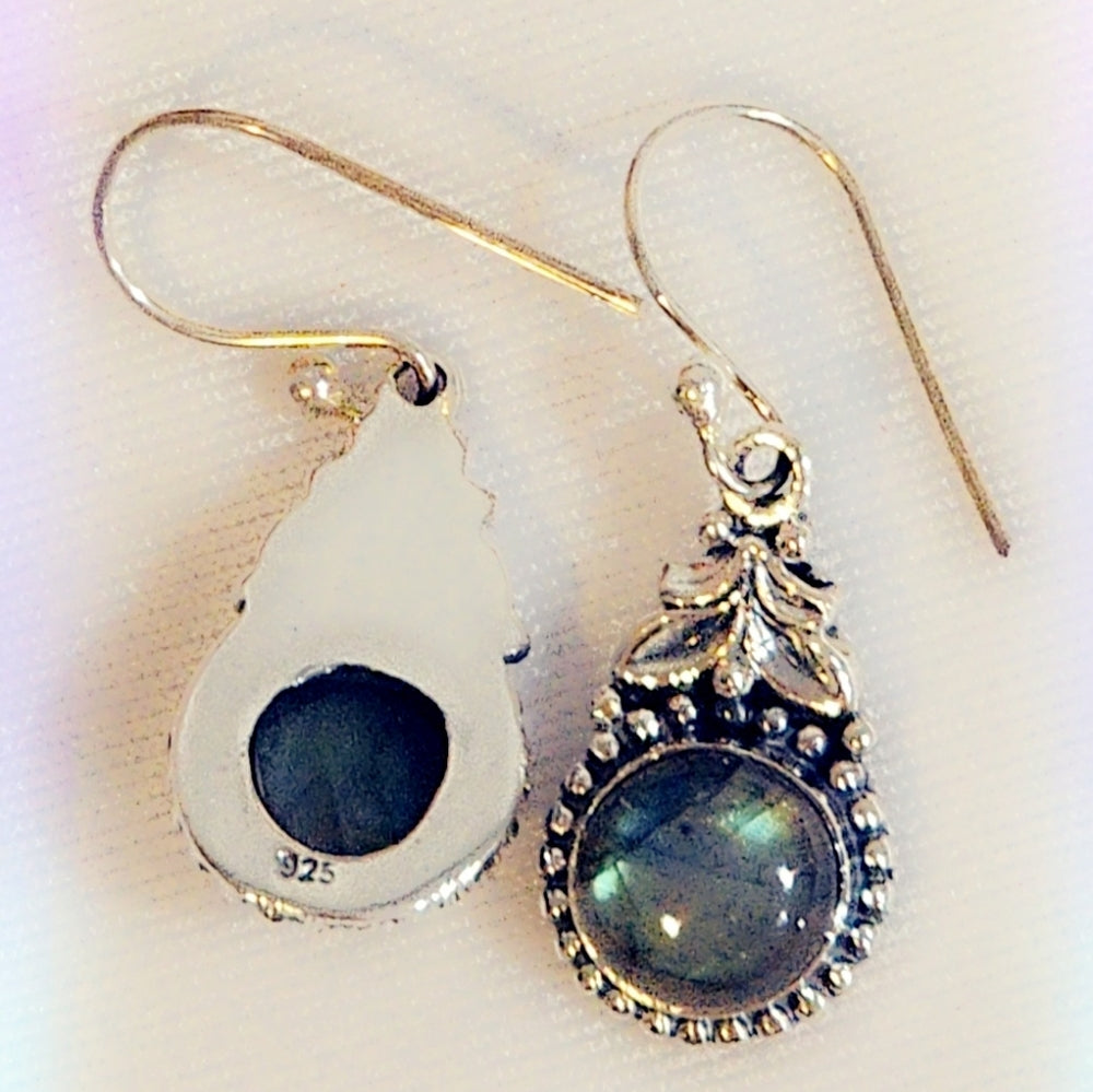Labradorite Sterling Silver Gemstone Dangle Earrings