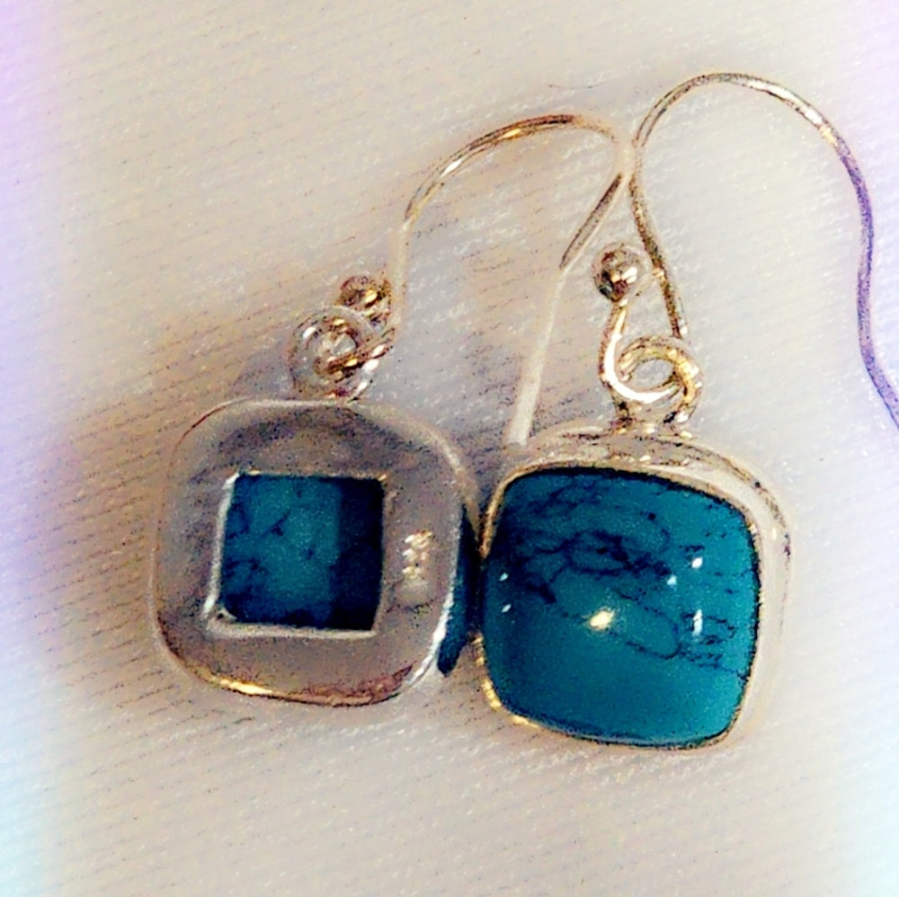 Turquoise Sterling Silver Gemstone Dangle Earrings