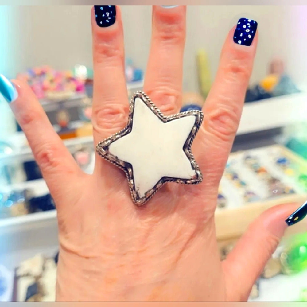 Buffalo Bone Star Handcrafted Tibetan Ring
