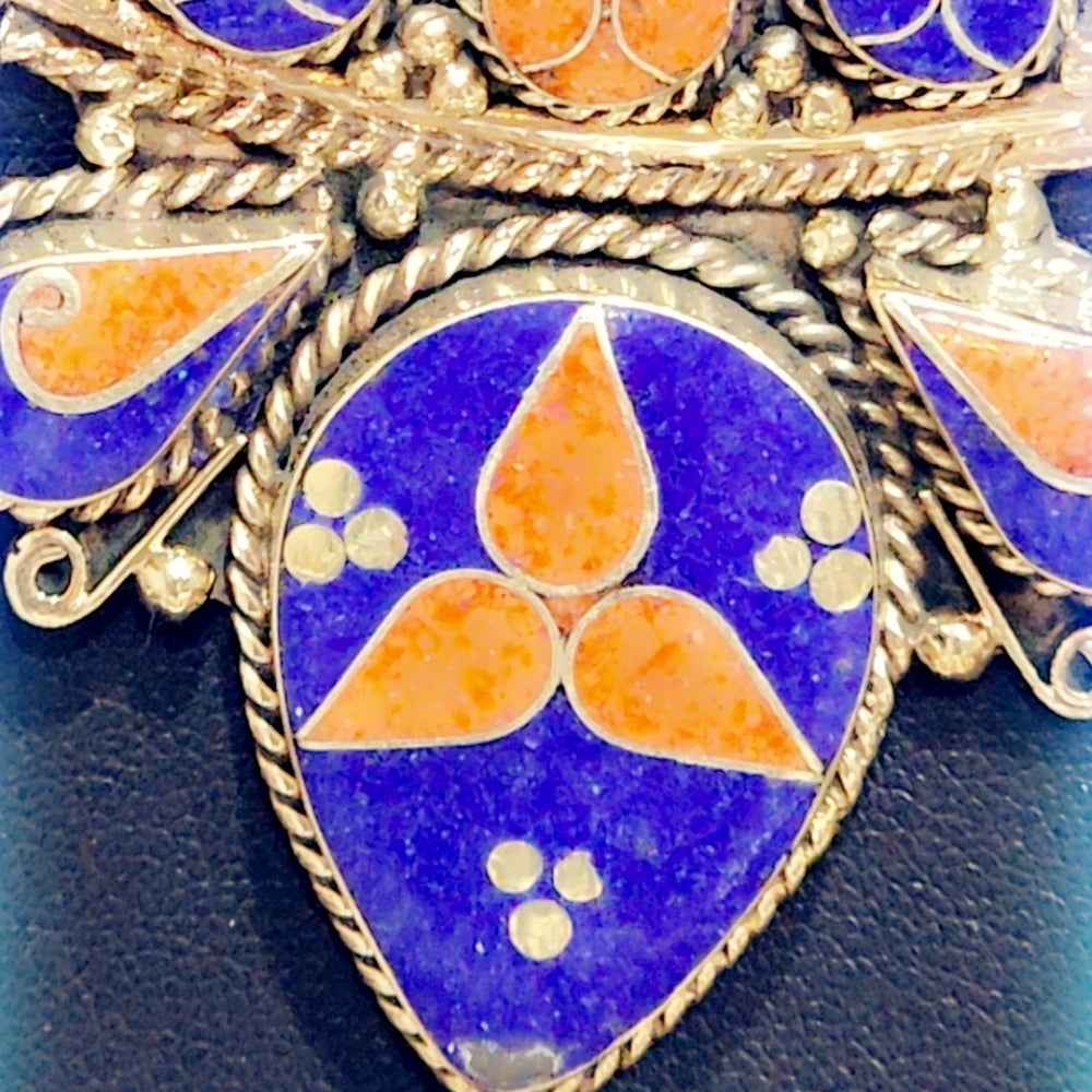 Hand Crafted Tibetan Lapis & Coral Necklace