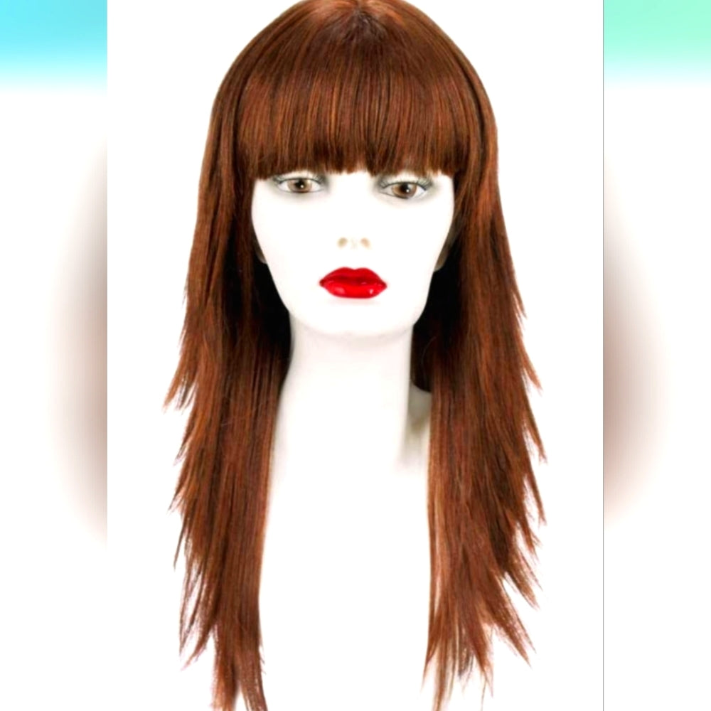 Auburn Blonde- NEW Wig Parted Skin Top, Choppy Long Layers