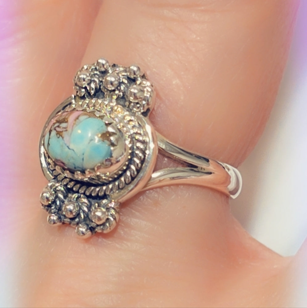 Cotton Candy Turquoise Sterling Gemstone Ring