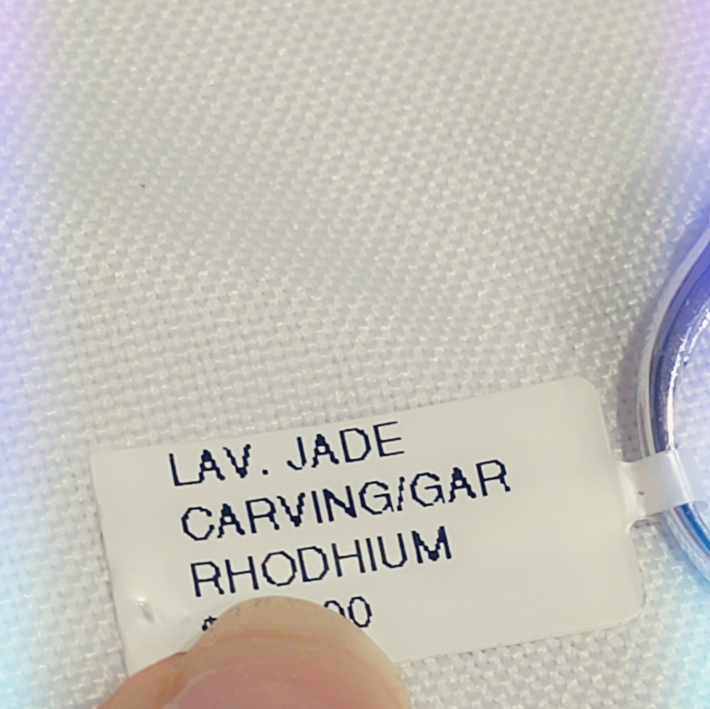 Lavender Jade & Garnet Sterling Gemstone Ring Sz 7