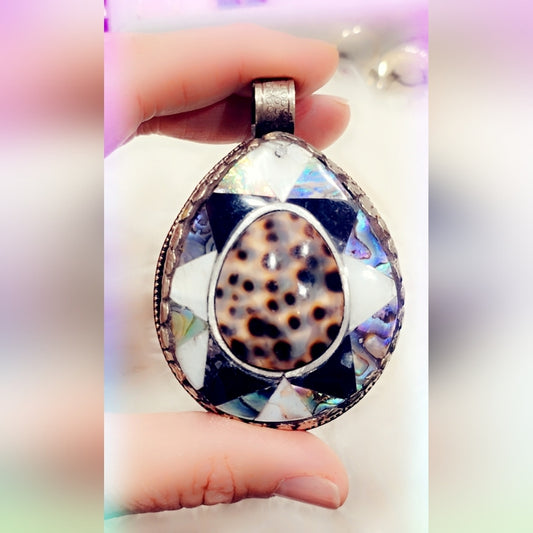 Multi Stone Tibetan Pendant