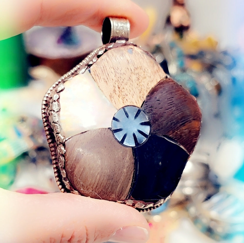 Multi Stone Tibetan Pendant