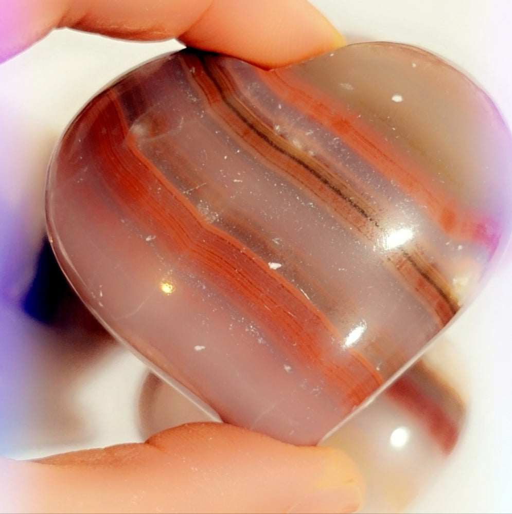 Agate Heart Palm Stone
