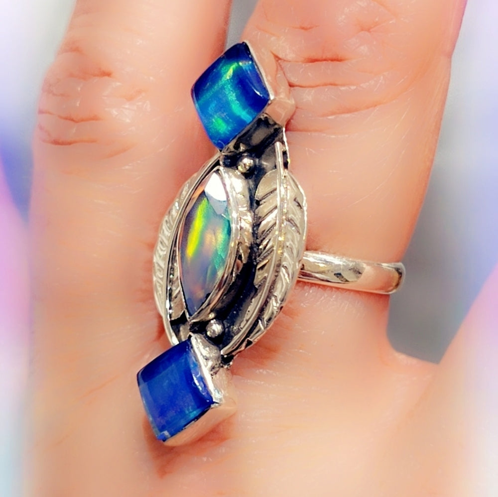 Opal Sterling Silver Gemstone Ring