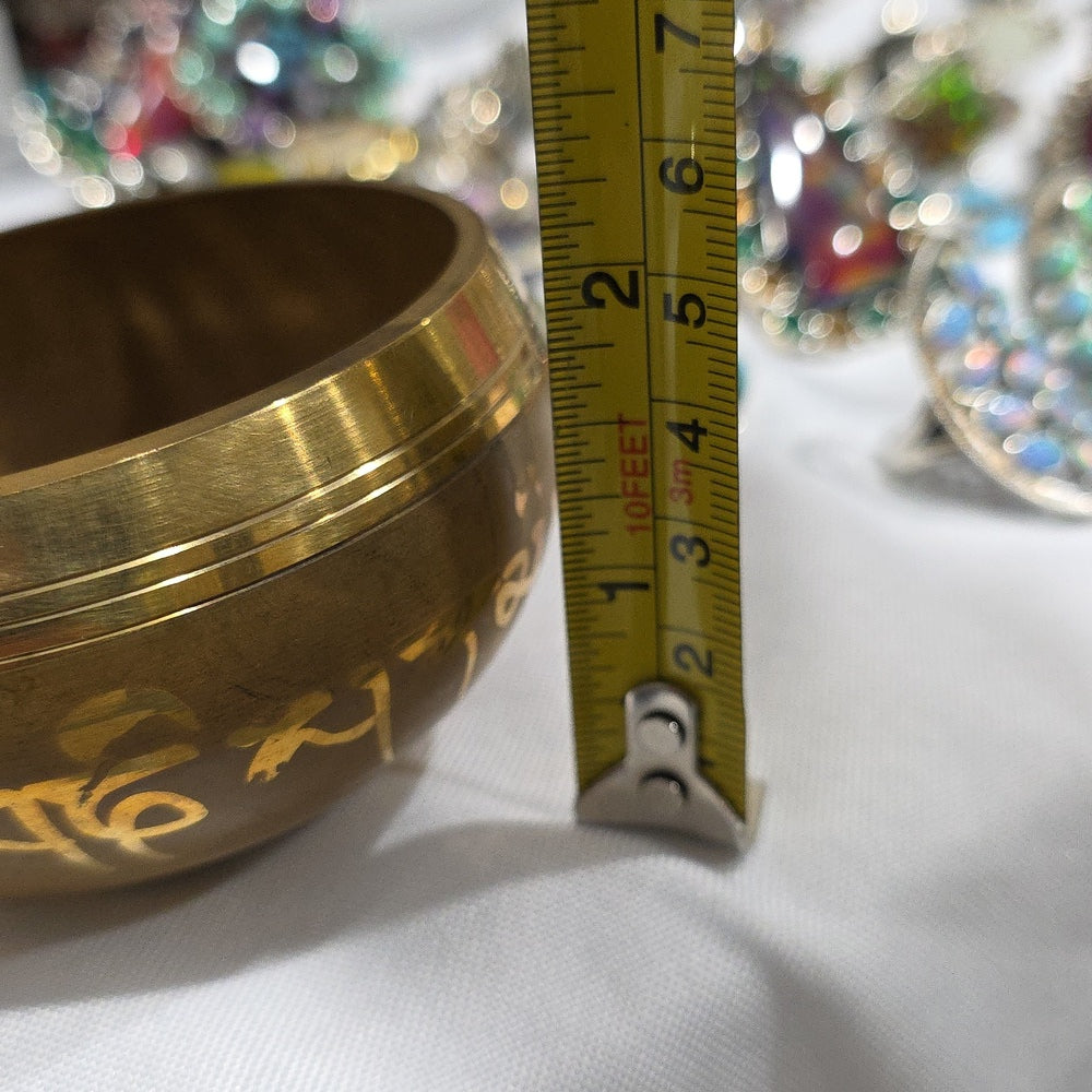 Singing Bowl With Mallet, Etched, Color Options!