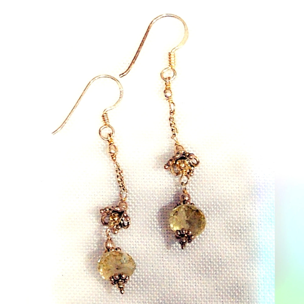 Sterling Silver Gemstone Dangle Earrings