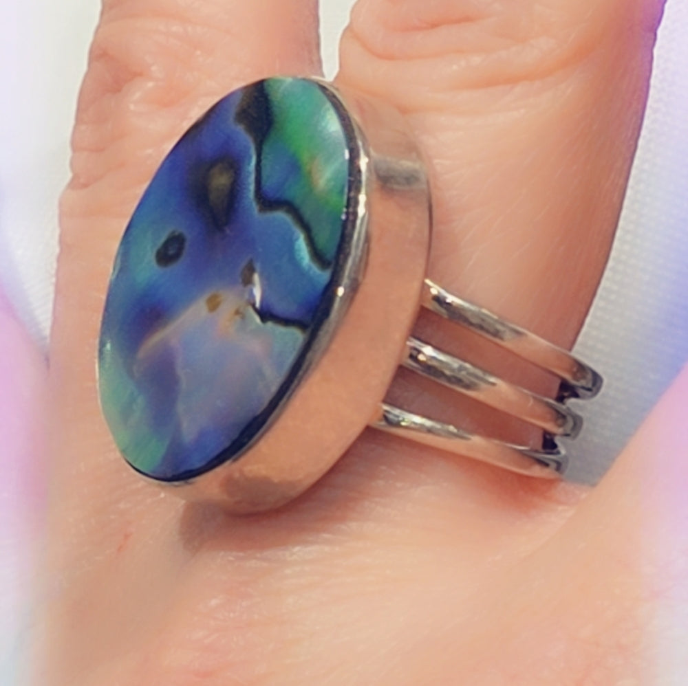 Abalone Sterling Silver Gemstone Ring