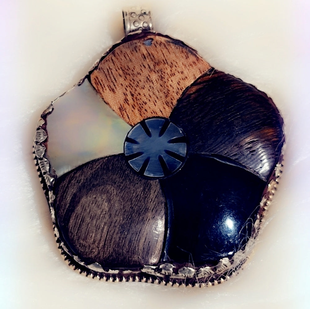 Multi Stone Tibetan Pendant