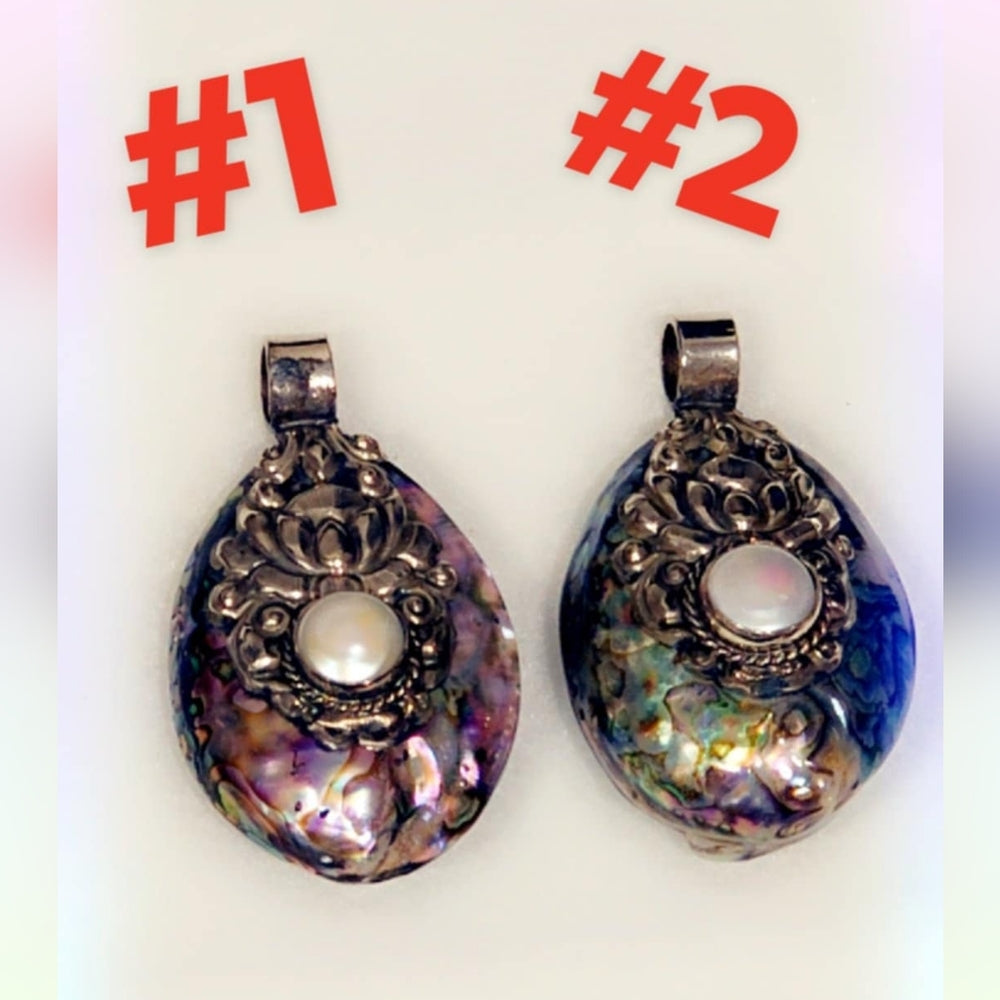 Abalone & Pearl Puff Tibetan Pendant