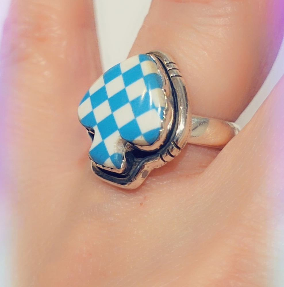 Spade Sterling Gemstone Ring